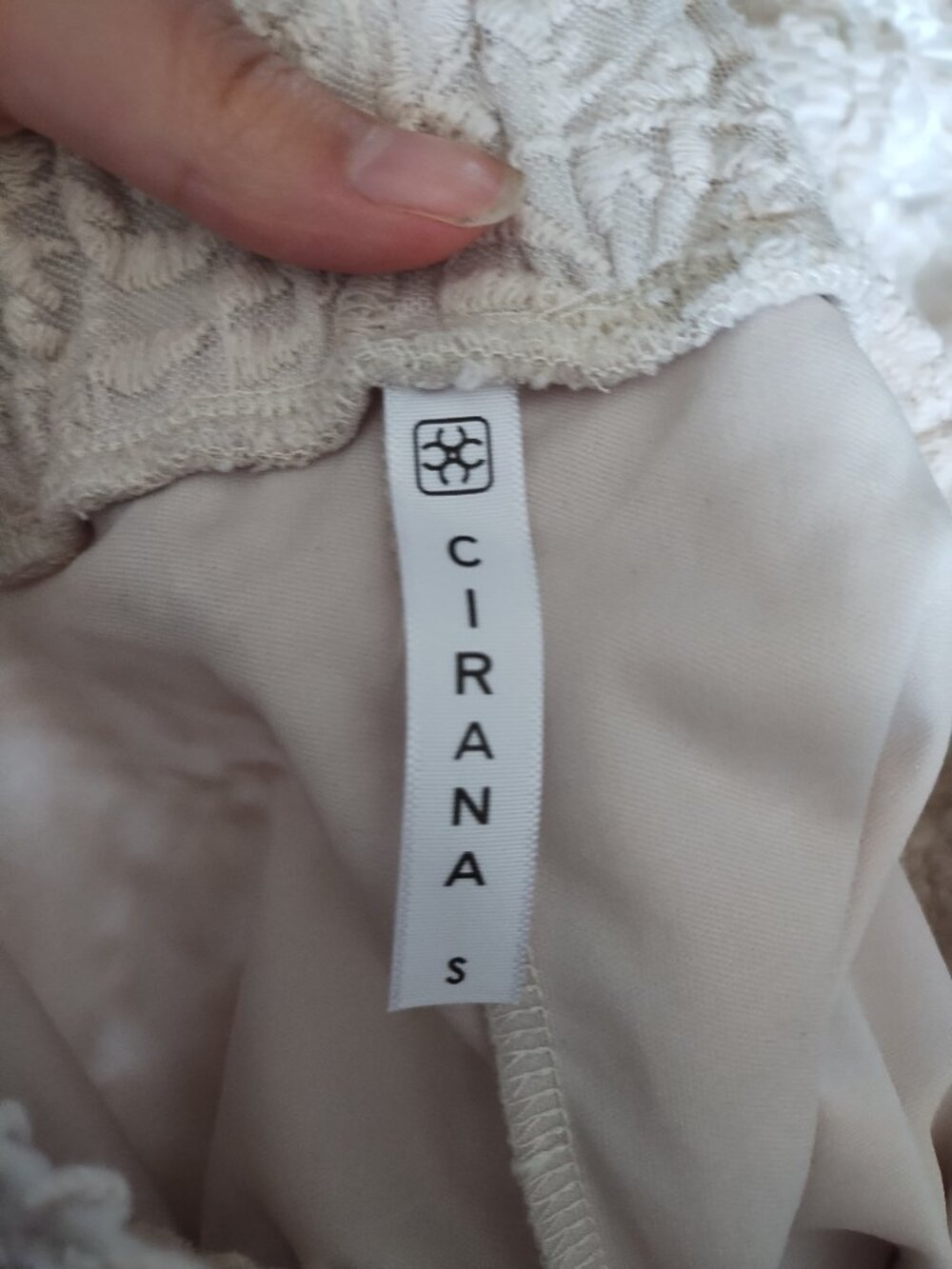 CIRANA Cream A-line Paneled Lace Skirt - Picture 7 of 8